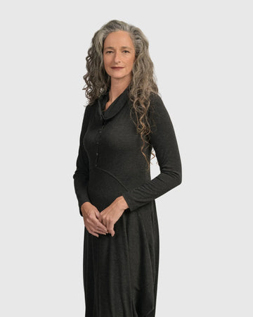alembika-urban-diamond-dress-charcoal-damen-langarmkleid image 2