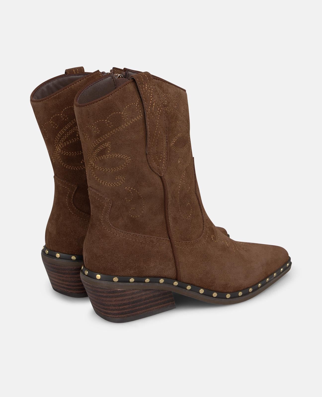 alma-en-pena-suede-cowboy-boots-camel-4-5-cm-nieten image 3