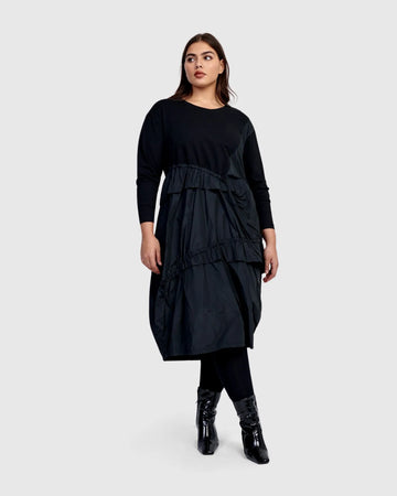alembika-urban-alpha-cargo-dress-schwarz-midi-cocoon image 3