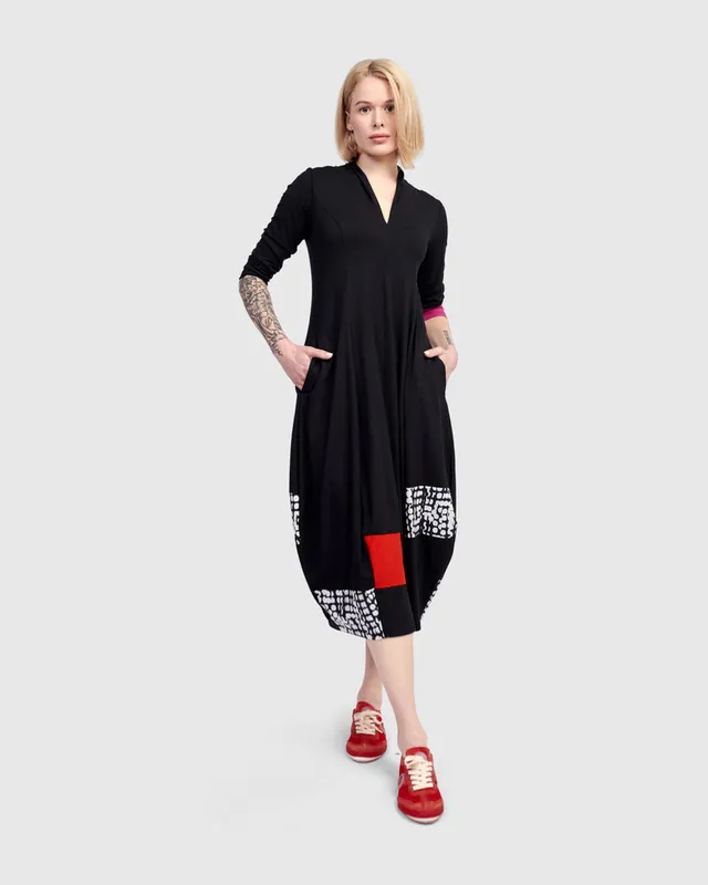 alembika-tekbika-daisy-cocoon-kleid-mix-midi image 1