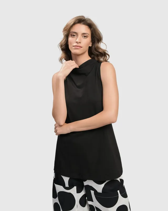 alembika-urban-sleeveless-mockneck-top-schwarz image 1