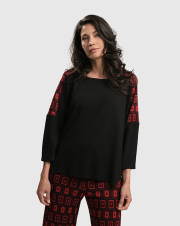 alembika-dynamite-days-boxy-top-red-karree-ausschnitt-shirt image 2