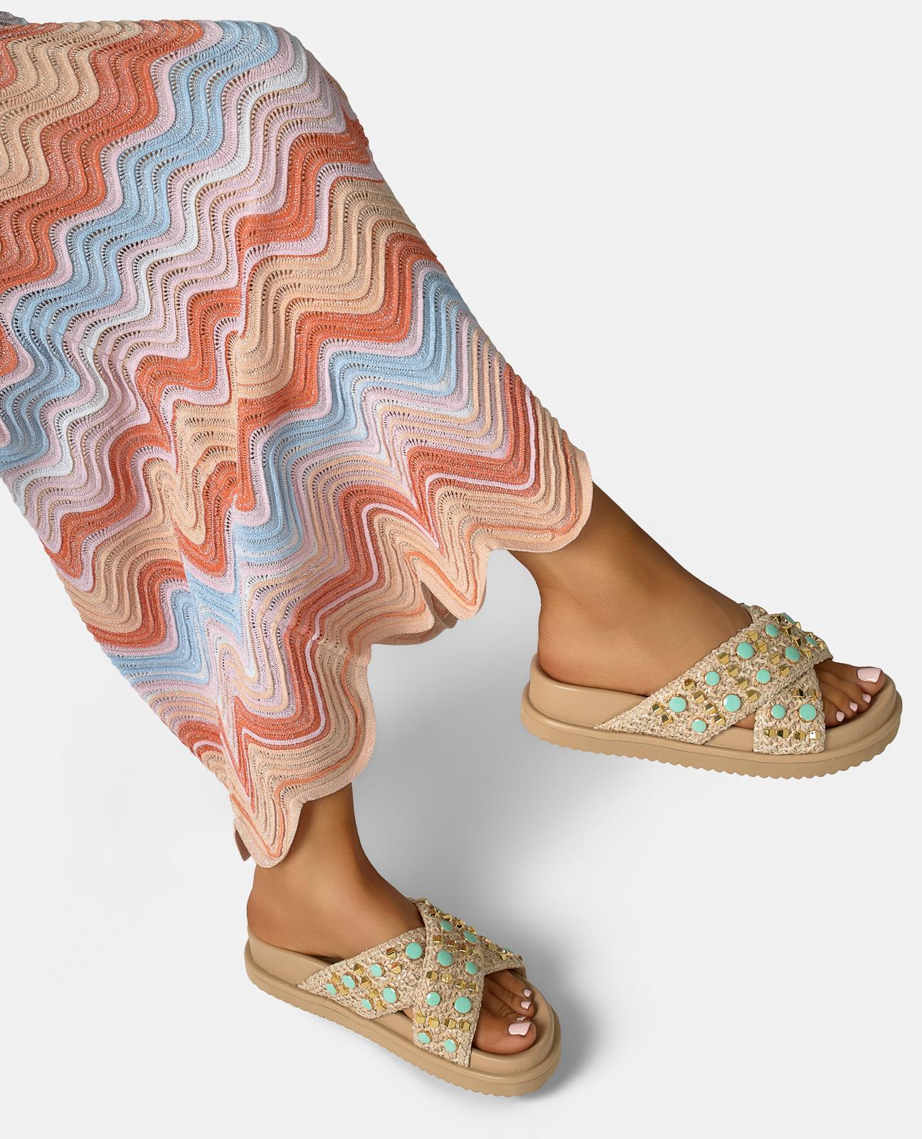 alma-en-pena-double-strap-cross-strap-platform-sandals-bast-plateau-braun image 5