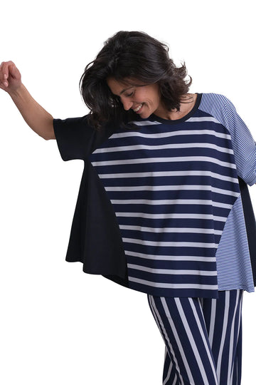 alembika-tekbika-stripe-trapeze-top-navy-streifen-tunika image 5