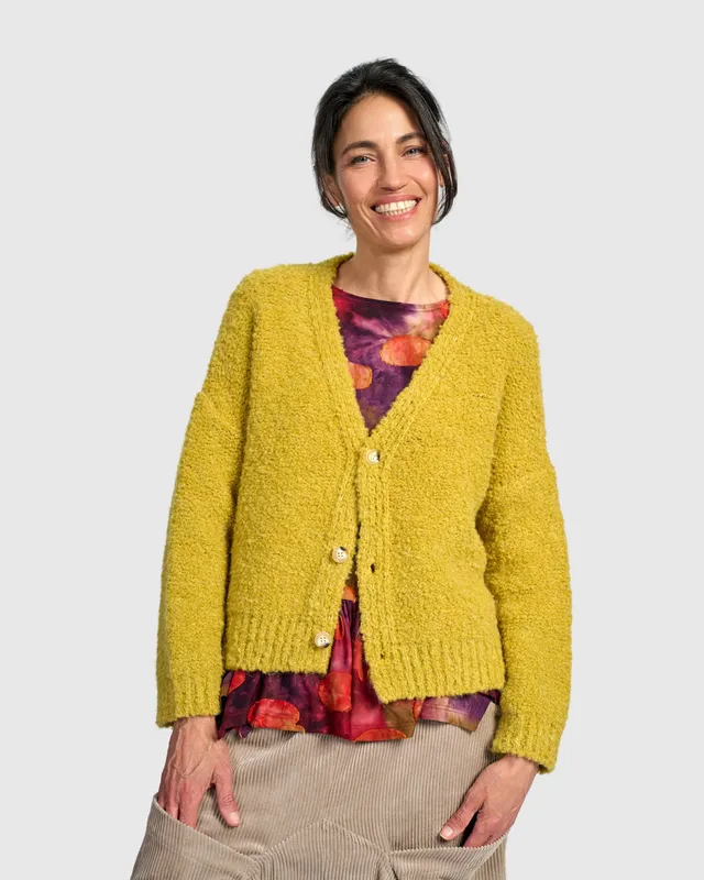 alembika-teddy-boucle-cardigan-sunflower image 1