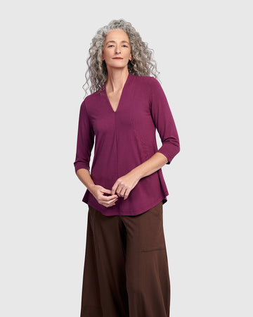 alembika-essential-v-neck-top-sangria-jersey-3-4-arm image 2