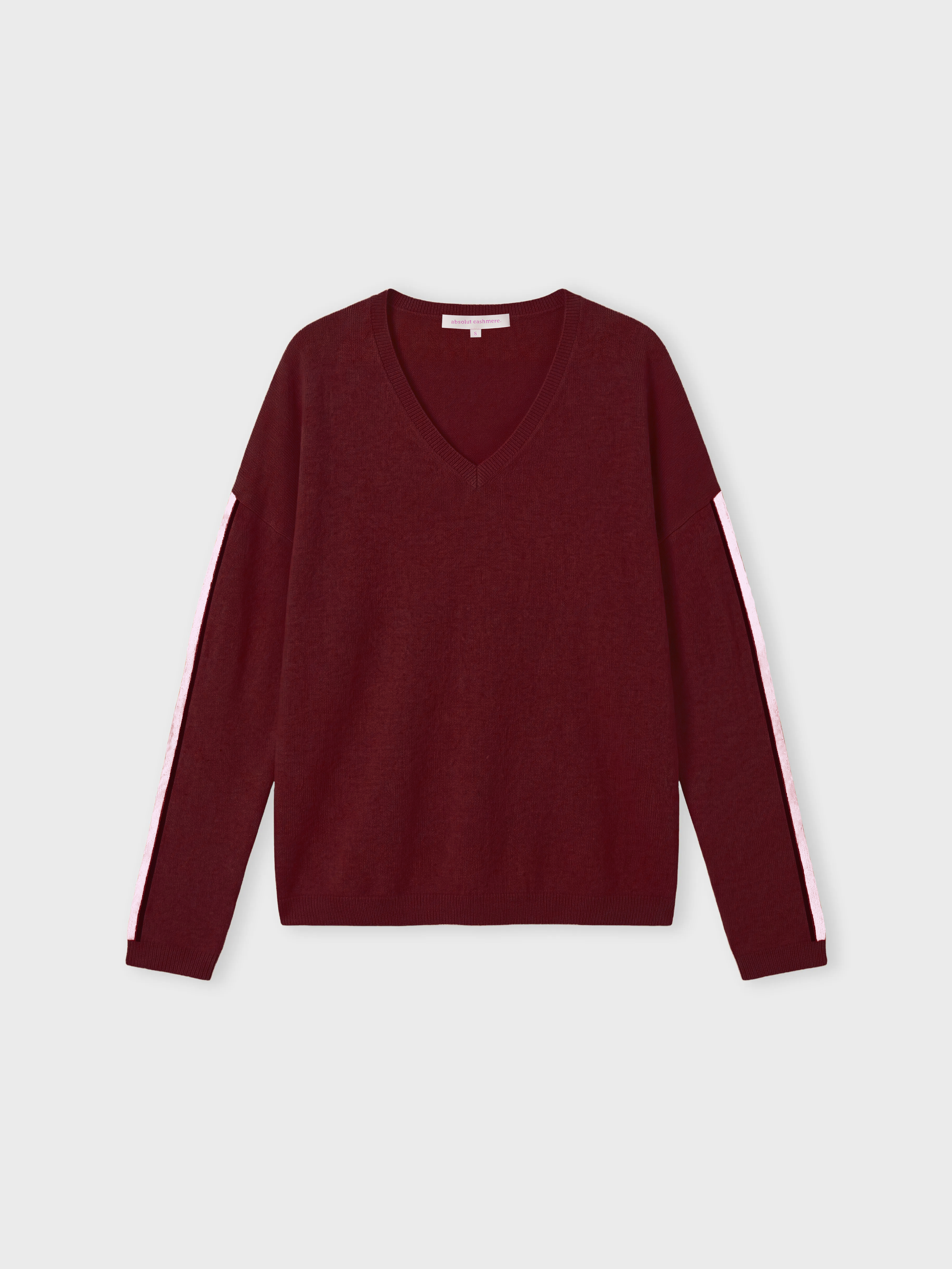 absolut-alexia-kaschmirpullover-mit-v-ausschnitt-oversize-bordeaux-braun image 2