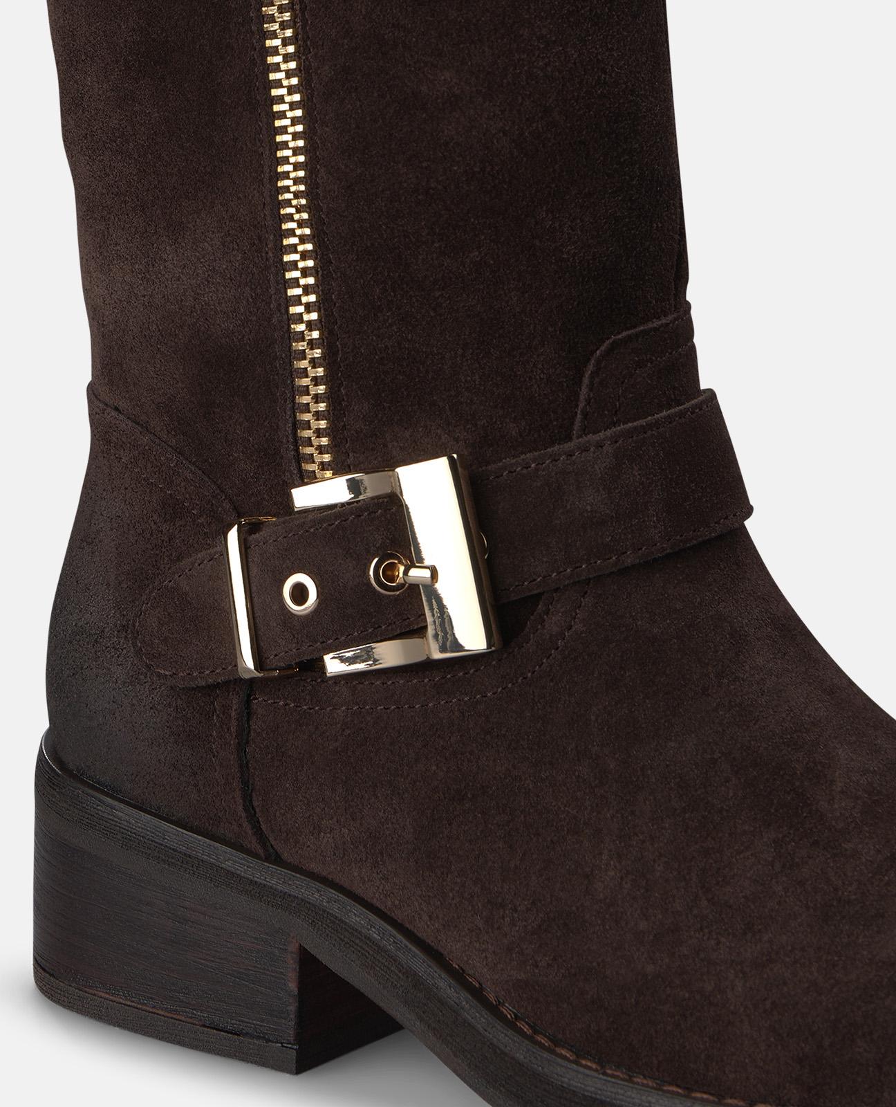 alma-en-pena-biker-boots-braun-wildleder-4-5-cm-blockabsatz image 4