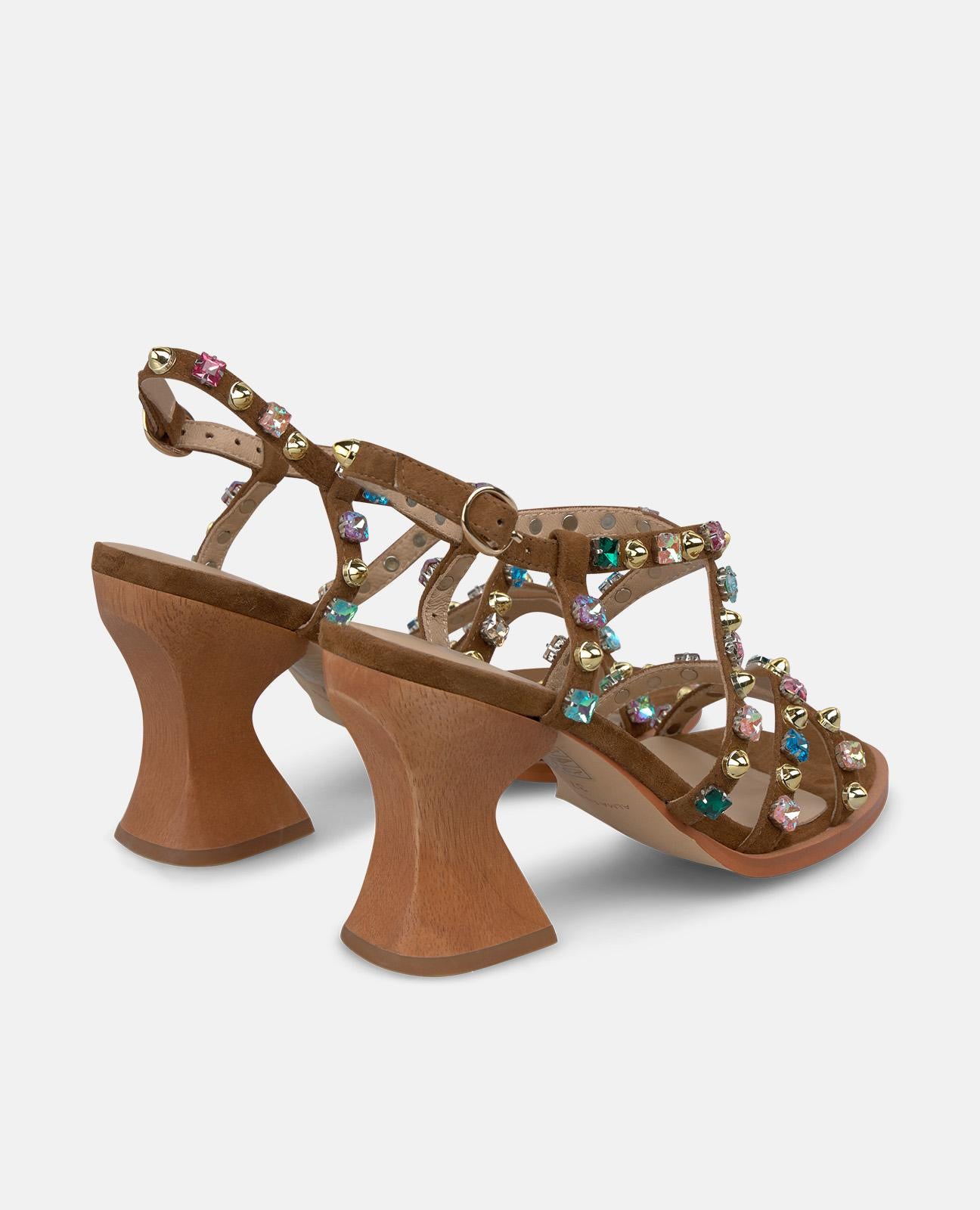 alma-en-pena-riemchen-sandale-mit-strass-8-cm-karamell image 3