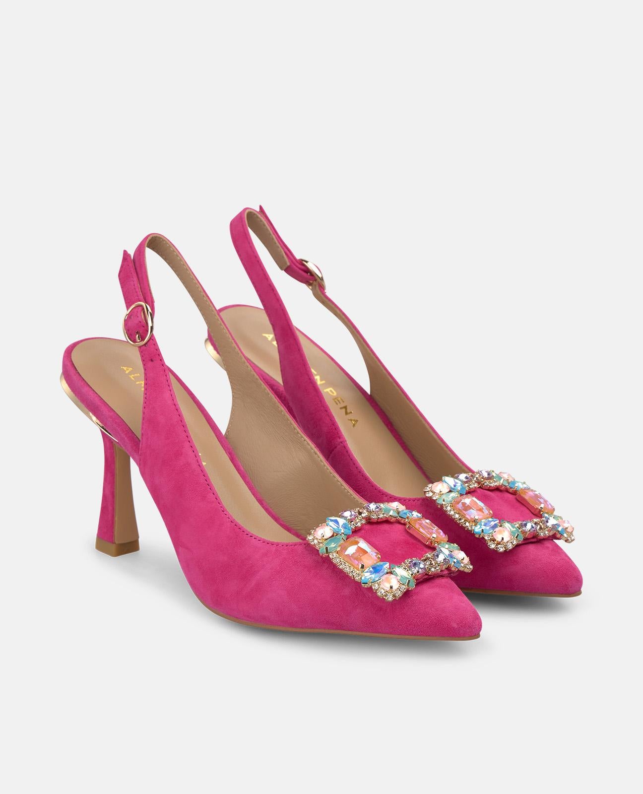 alma-en-pena-slingpumps-mit-schmucksteinschnalle-fuchsia-9-cm image 2