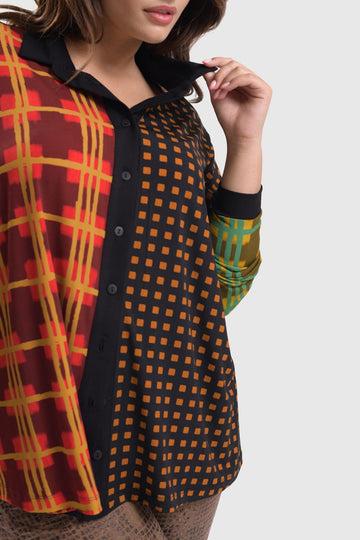 alembika-check-bluse-multi-button-front-karo image 7