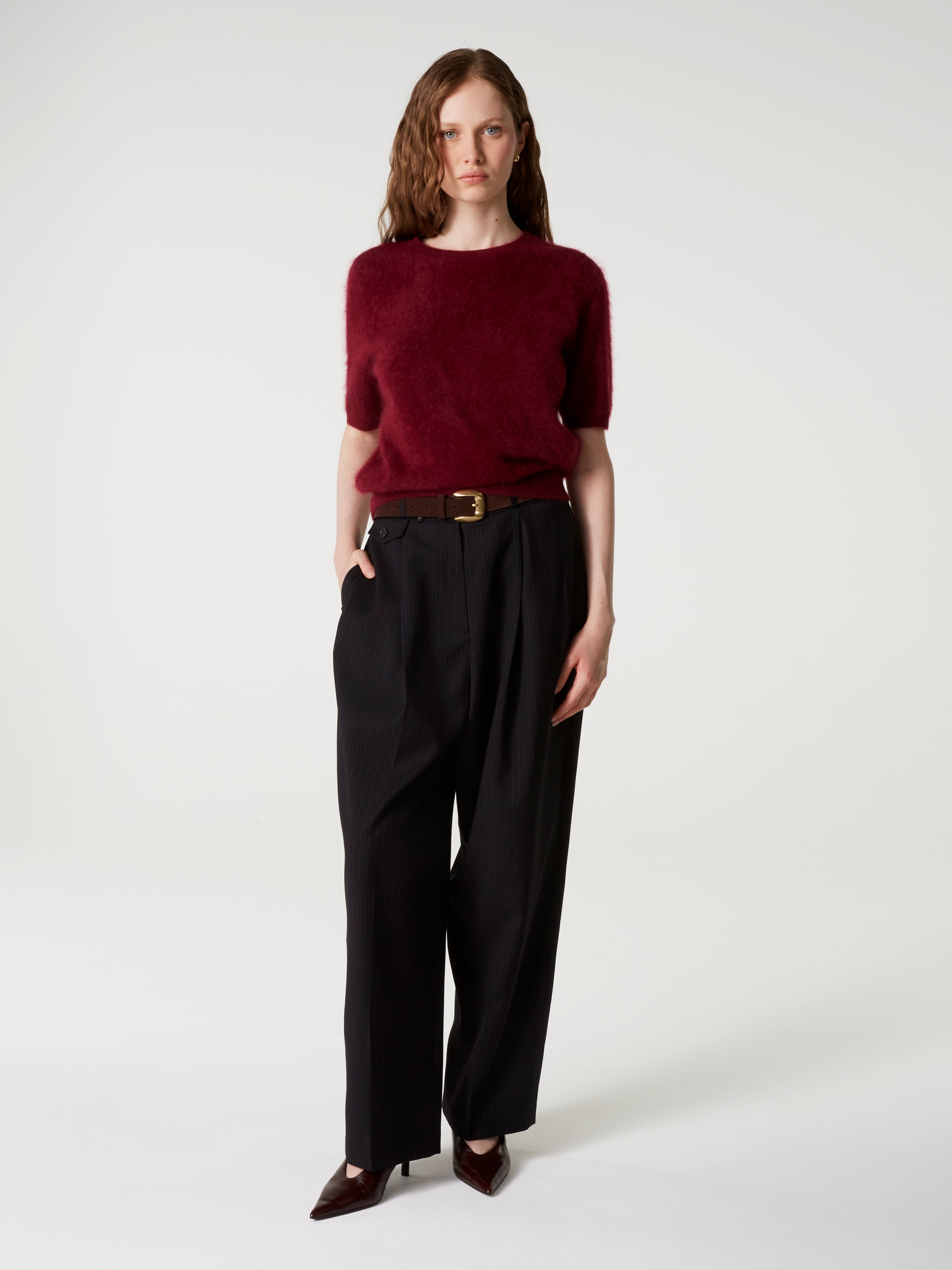 absolut-amaya-kaschmir-pullover-kurzarm-damen-burgundy image 2