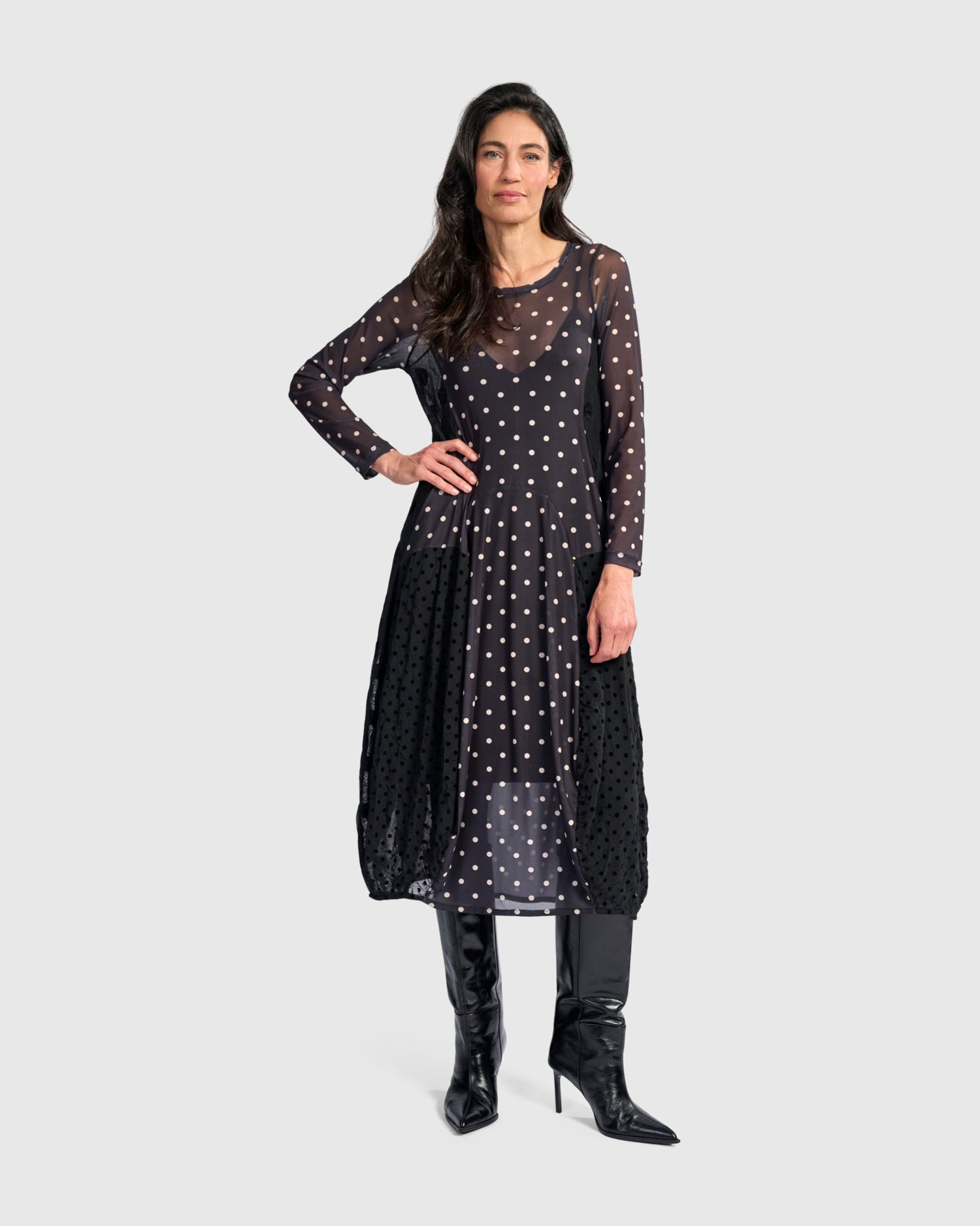 alembika-dottie-jolie-cocoon-kleid-schwarz-wei image 4