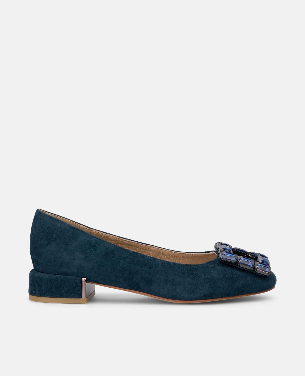 alma-en-pena-ballerinas-wildleder-blau-schmuck-schnalle-3-cm image 1