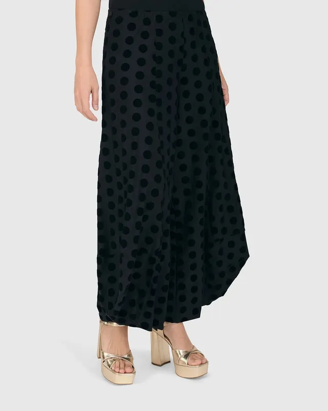 alembika-dot-flocked-punto-pants-black image 1
