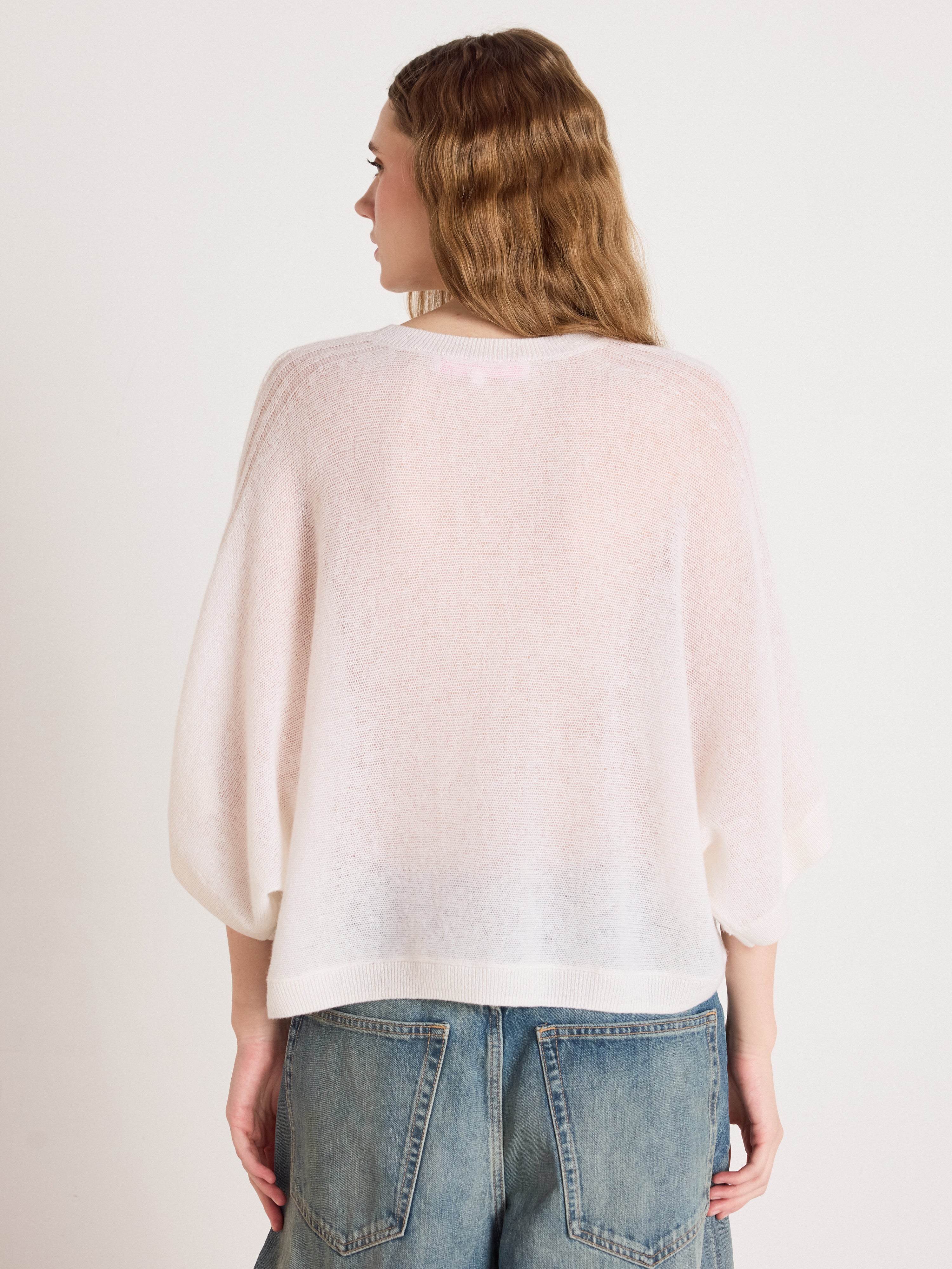 absolut-benedicta-damen-pullover-kaschmir-rundhals-oversize-fledermaus-wei image 5