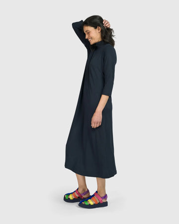 alembika-essential-a-line-dress-ocean-damen-midikleid-langarm image 3