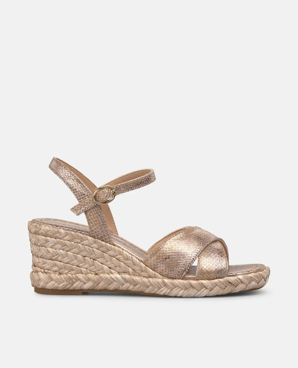 alma-en-pena-esparto-wedge-sandal-double-cross-strap-keilsandale-6-5-cm-in-camel image 1