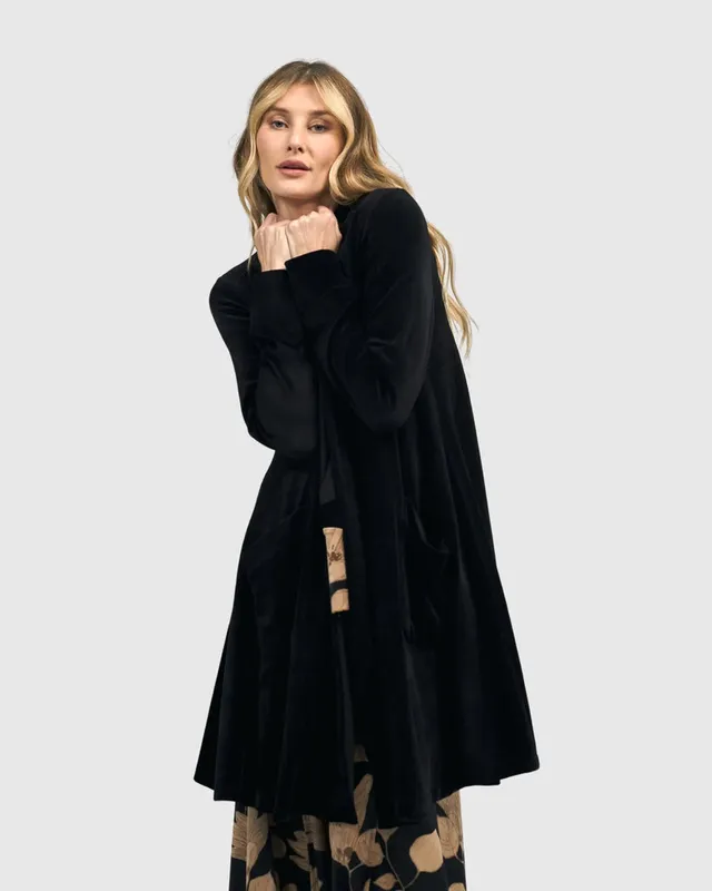 alembika-velvet-smoking-jacket-black-eleganter-samt-blazer image 1