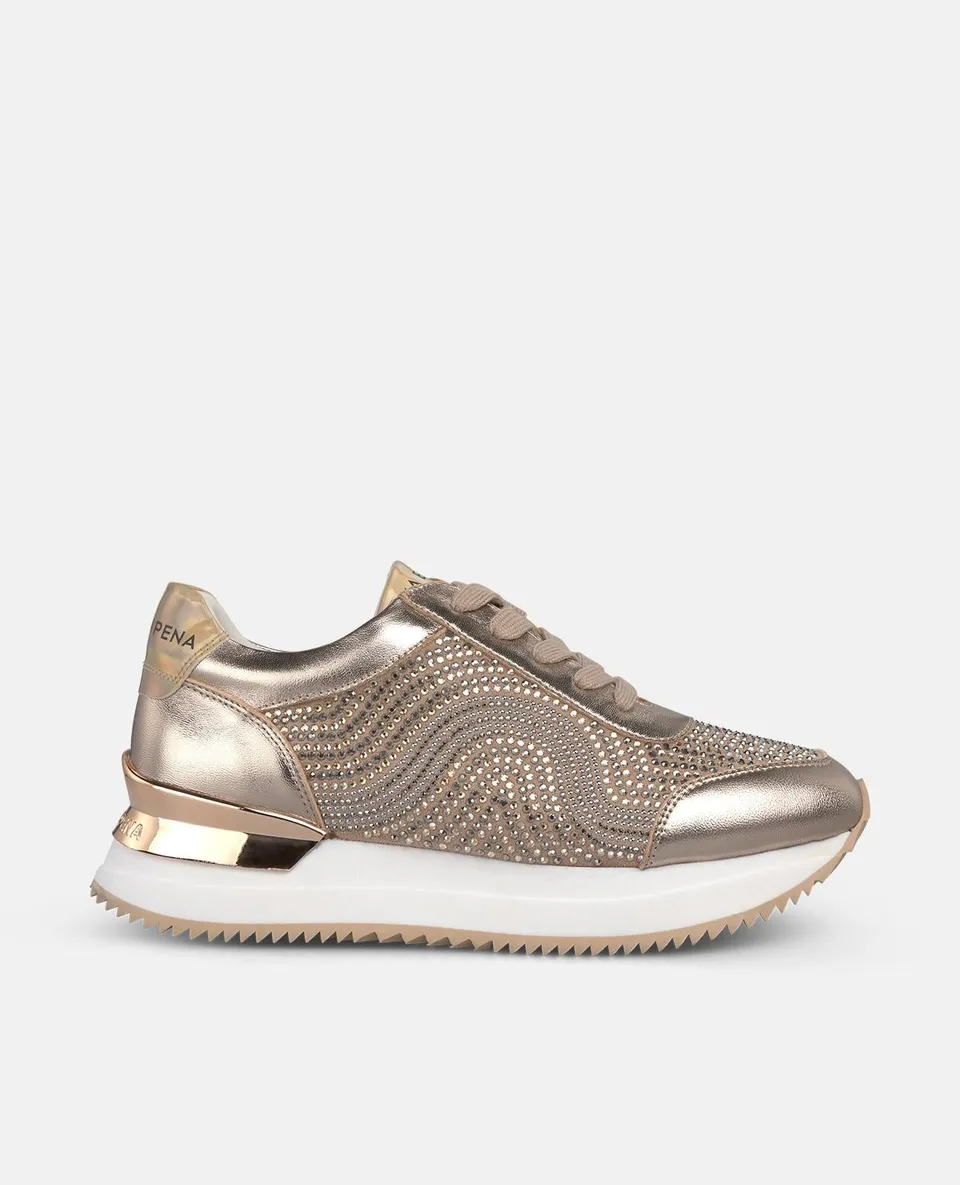 alma-en-pena-sneaker-mit-strasssteinen-bronze-plattform-4-5-cm image 1