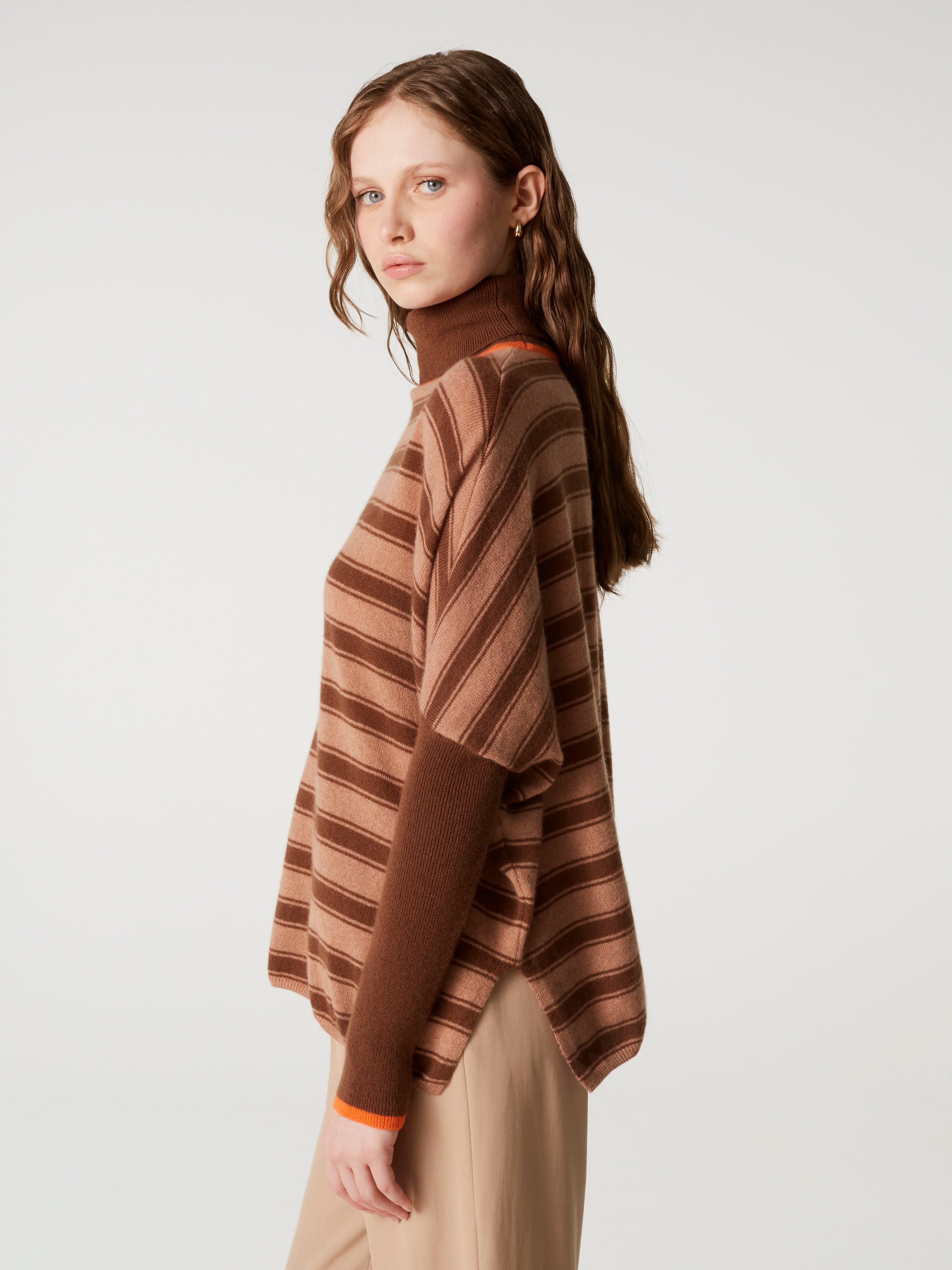 absolut-joanna-poncho-pullover-mit-rollkragen-100-kaschmir-braun-gestreift image 3