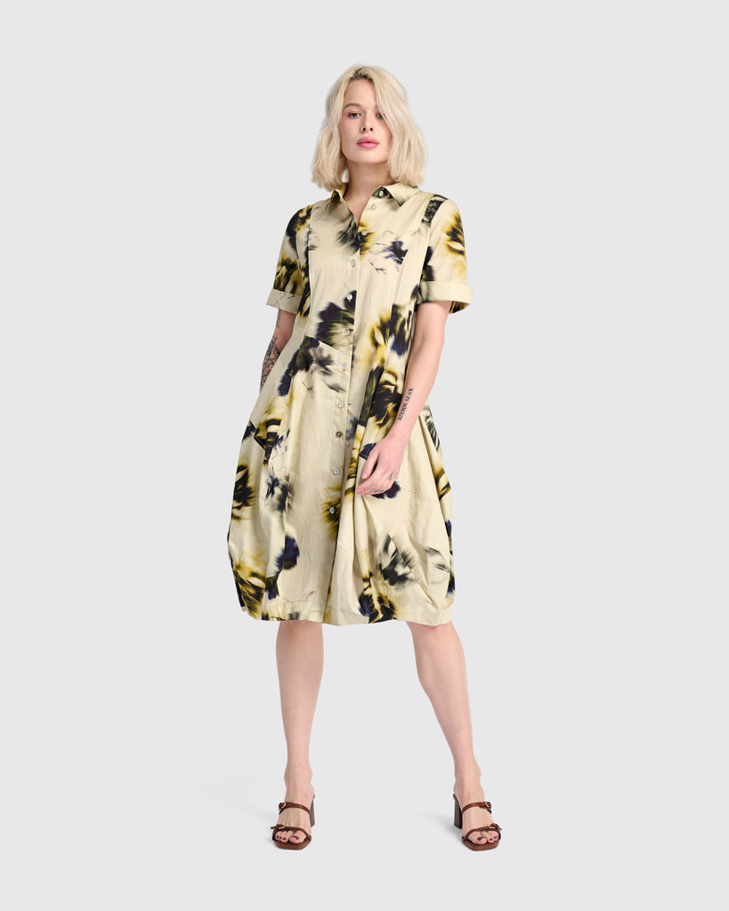 alembika-barb-cotton-shirthemdkleid-pansy-floral image 1
