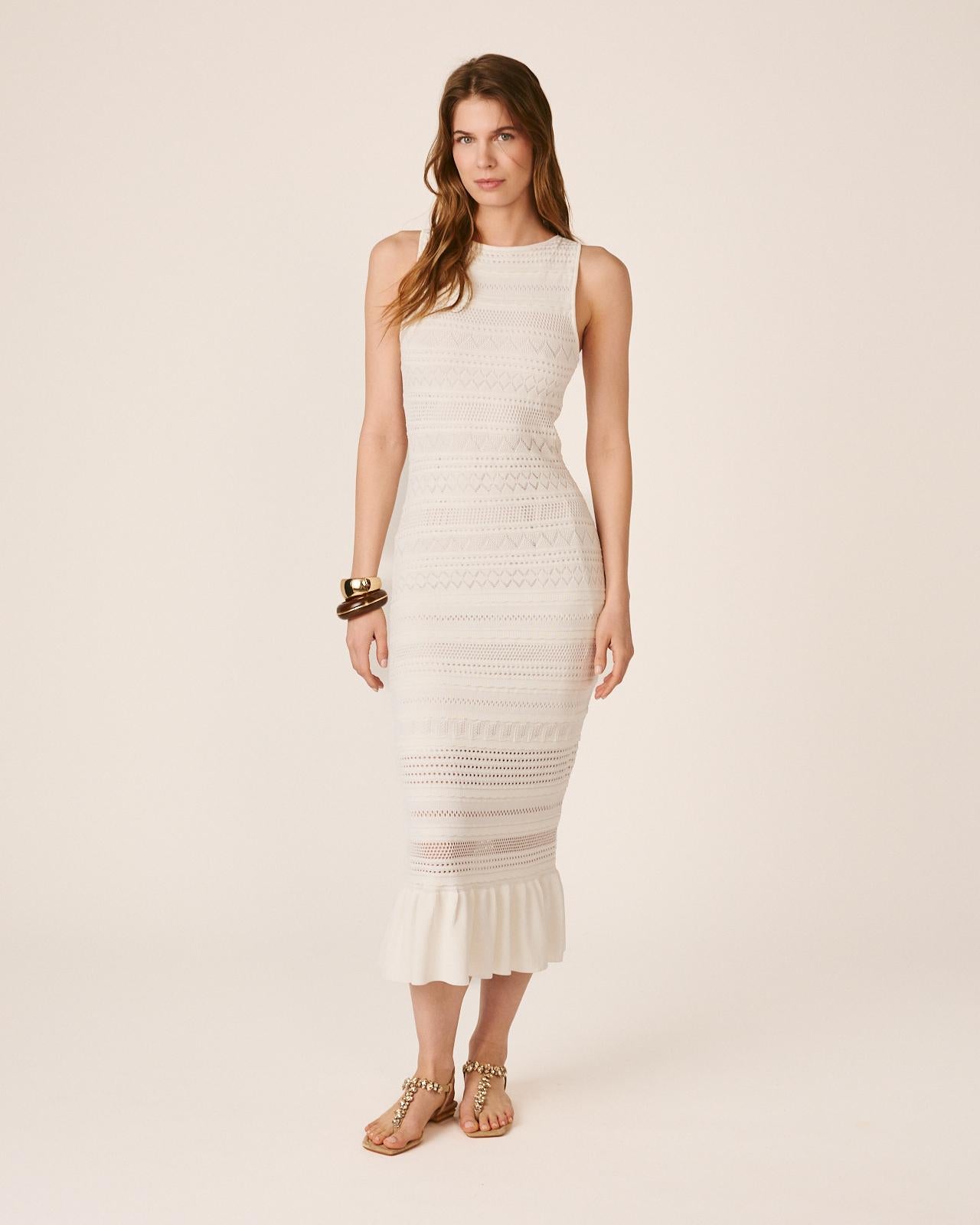alma-en-pena-long-knitted-dress-langes-strickkleid-meerjungfrau-v-ausschnitt image 3