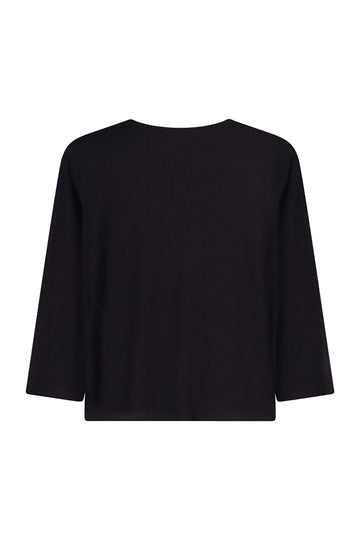 alembika-essential-rib-cardigan-schwarz-v-ausschnitt-strickjacke image 7