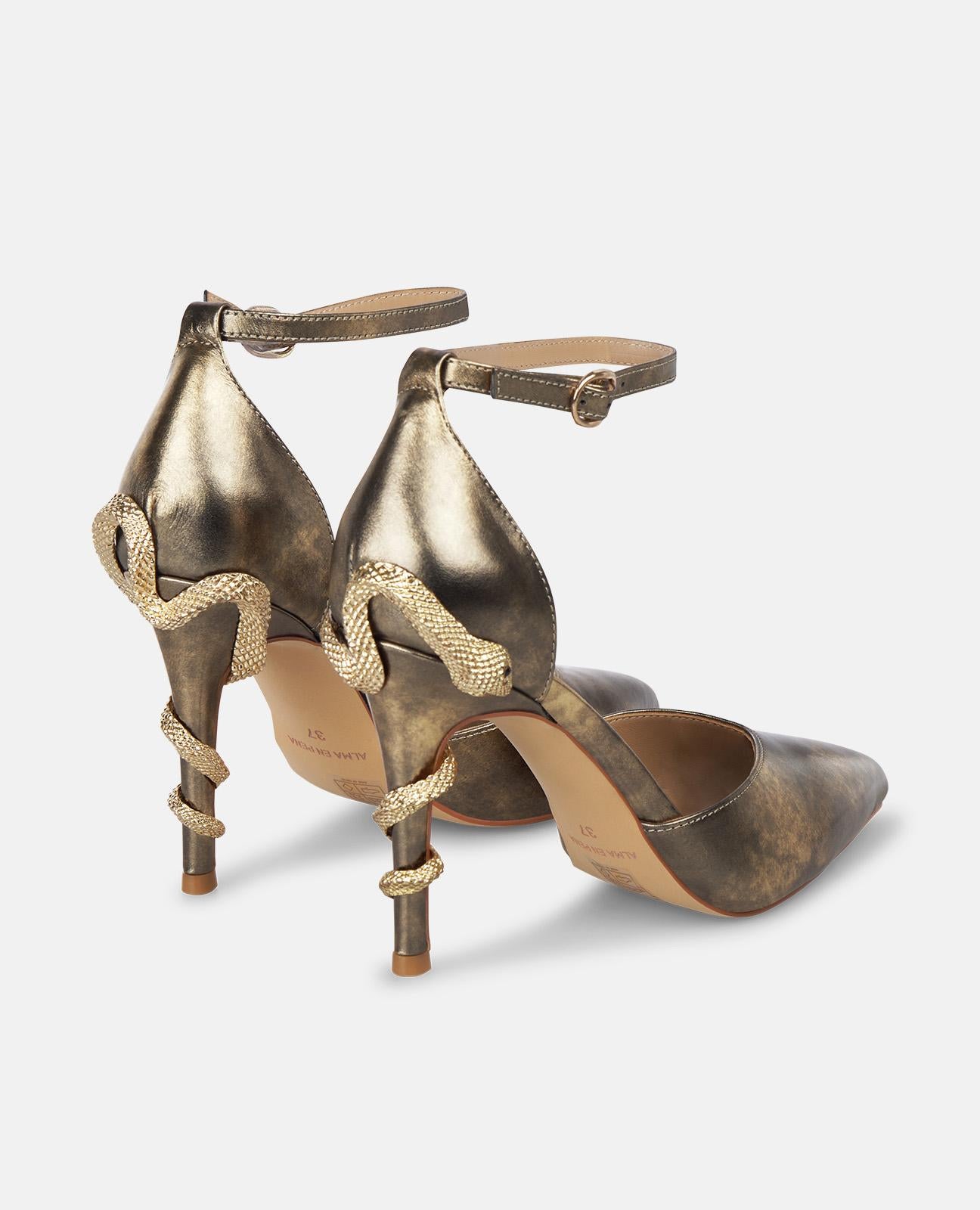 alma-en-pena-snake-heel-pumps-bronze-spitz-9-cm image 3