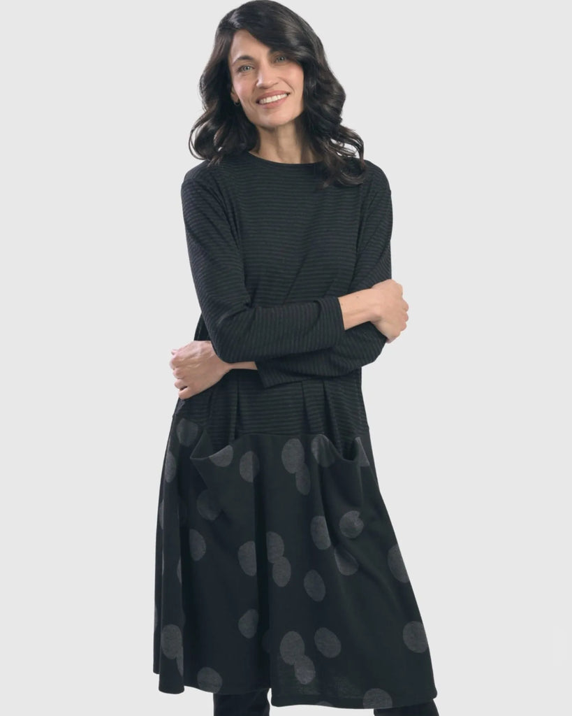 alembika-fallon-shift-kleid-circles-stripes image 1