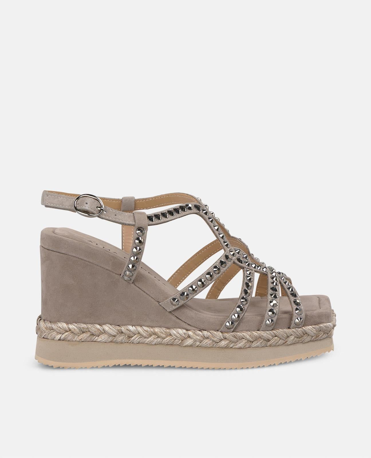 alma-en-pena-keilsandalen-square-toe-geflochtener-riemen-braun-9-8-cm image 1