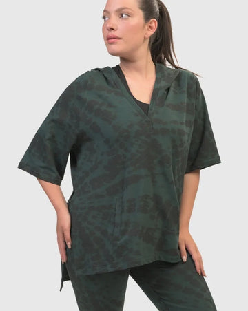 alembika-inhale-hooded-hi-lo-top-forest-tie-dye-kapuzen-tunika image 3