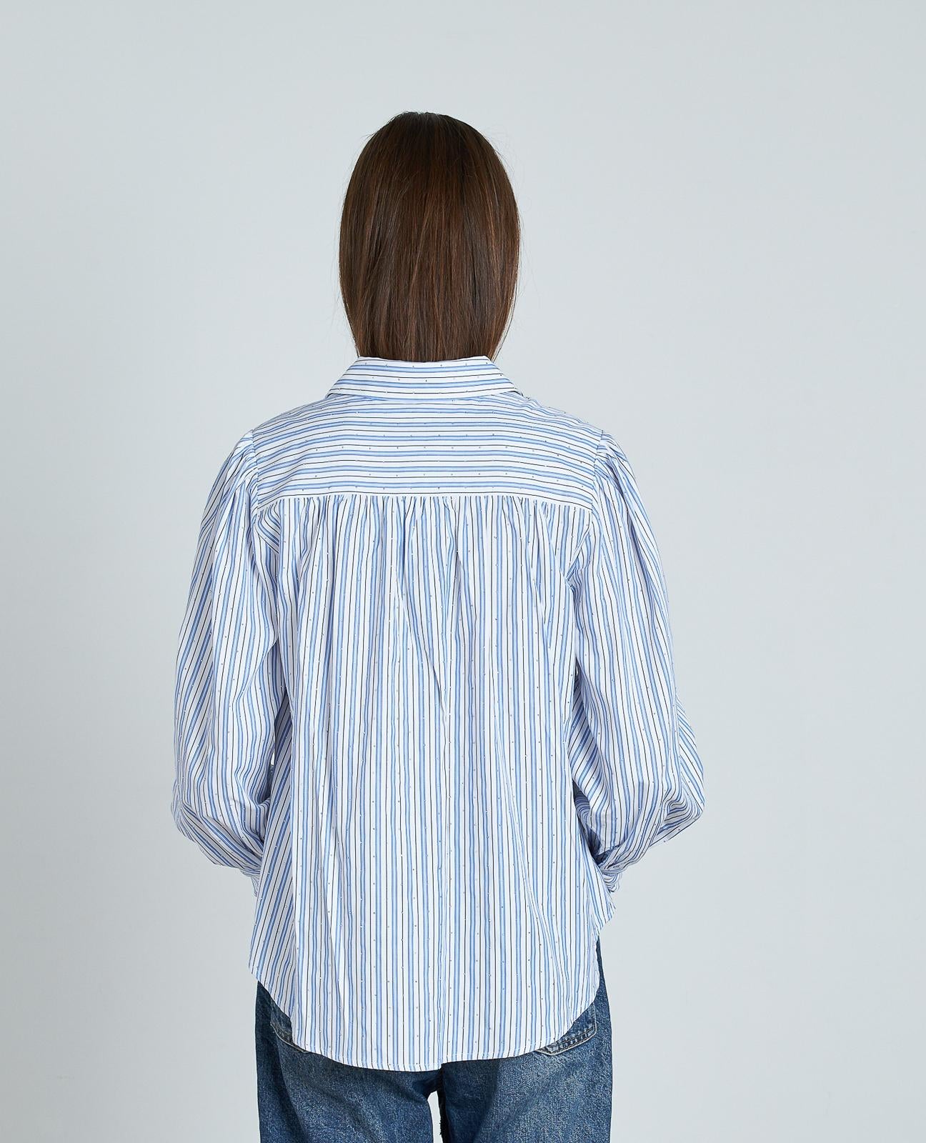 alma-en-pena-streifen-bluse-mit-strass-langarm-v-ausschnitt-blau image 6