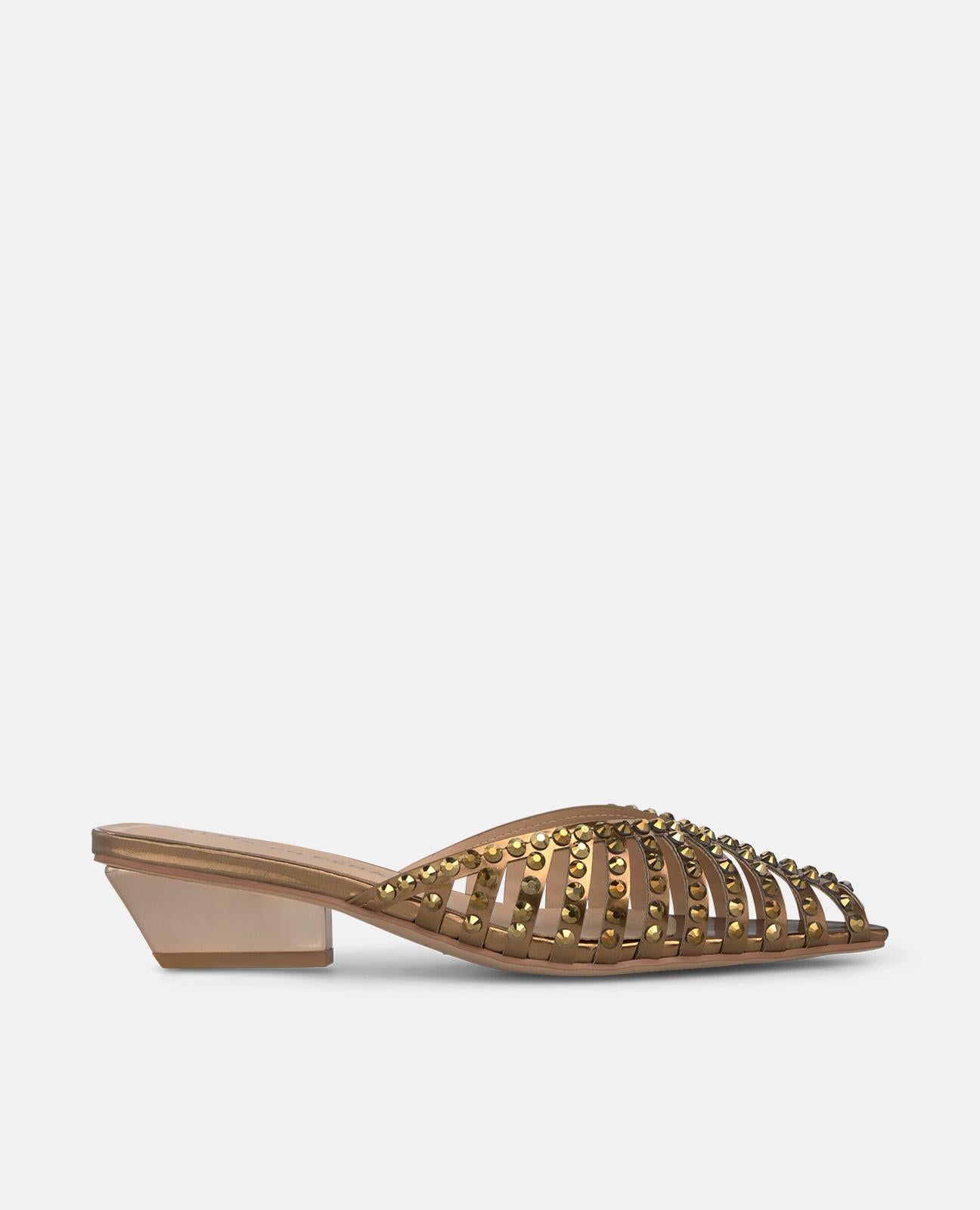 alma-en-pena-open-heel-mules-mit-mesh-einsatz-bronze image 1