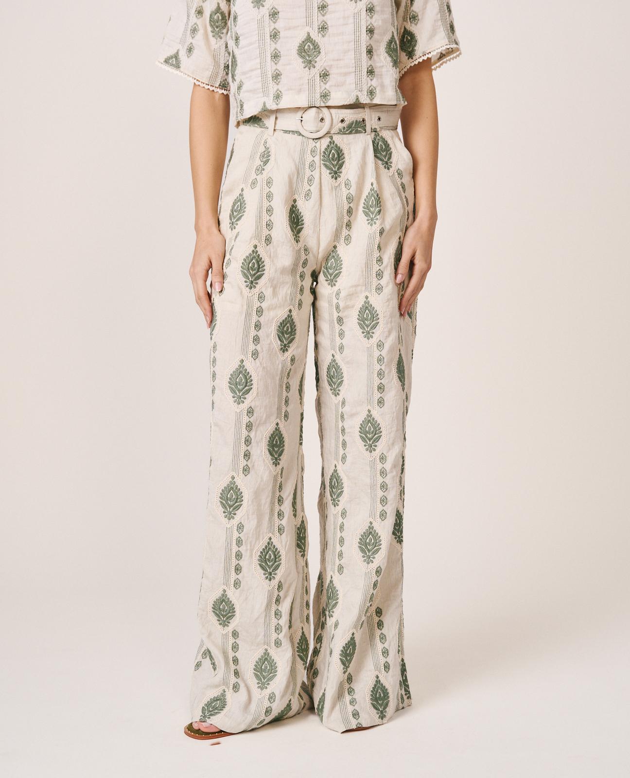alma-en-pena-plissee-hose-wide-leg-beige image 4