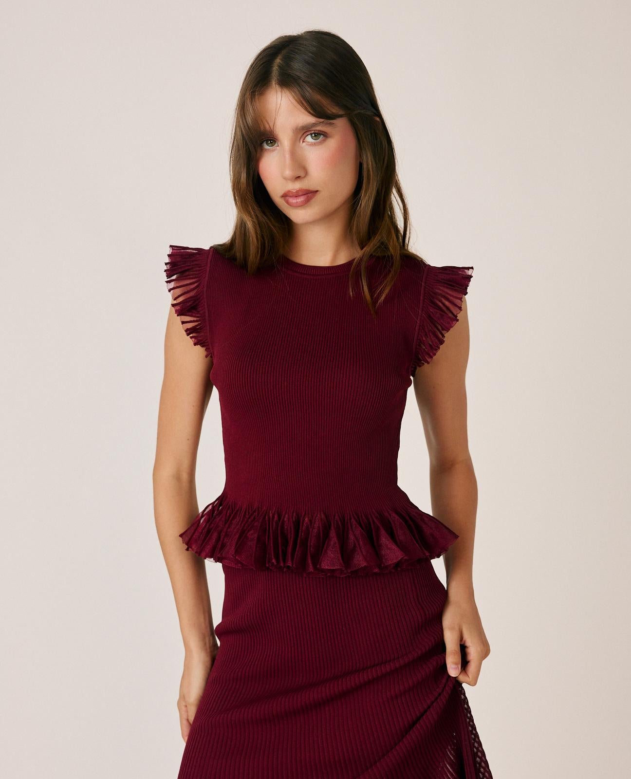alma-en-pena-ruffled-tank-top-ripp-top-bordeaux image 3