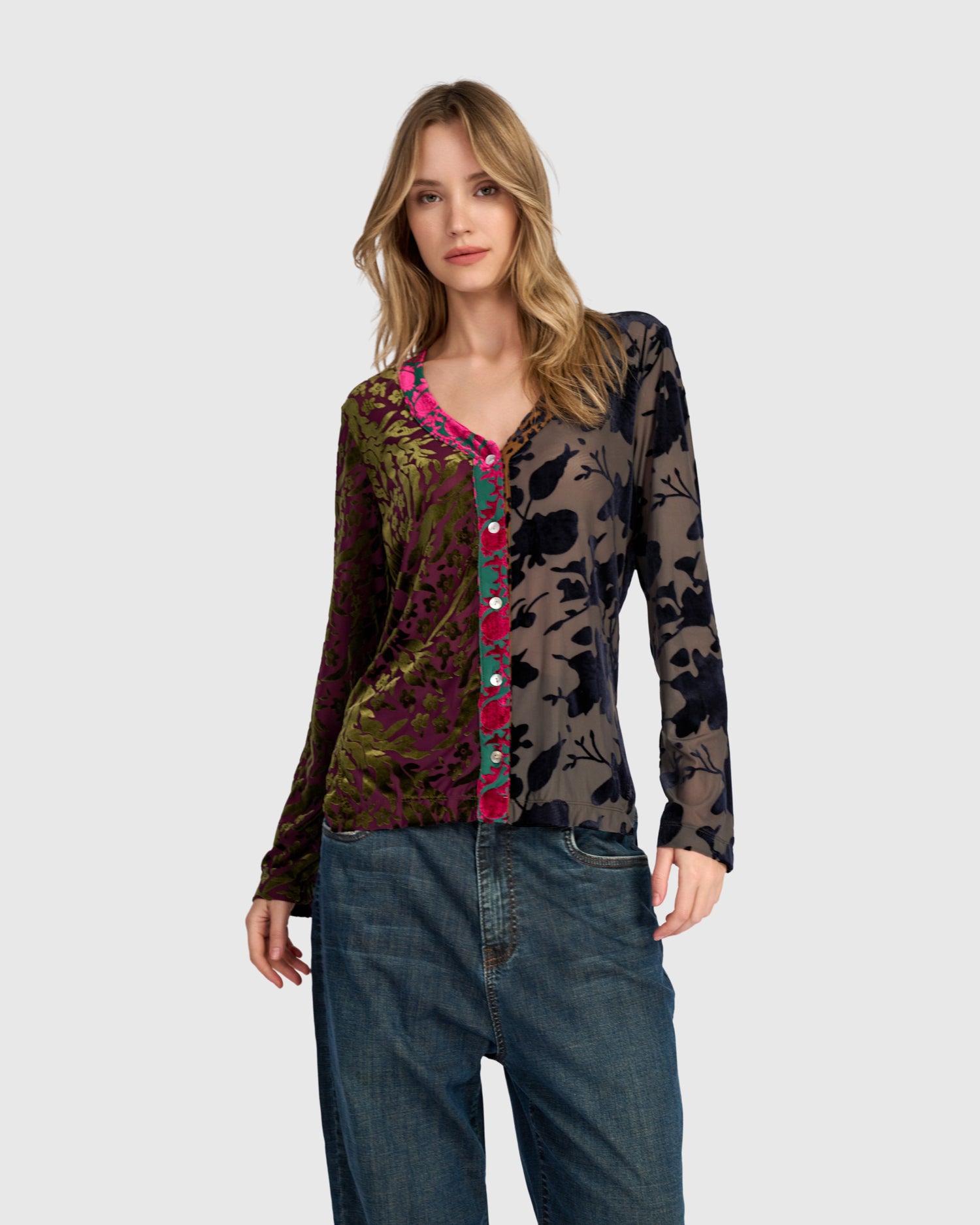 alembika-meraviglia-top-jewel-multi-langarm-bluse-mit-samt image 3