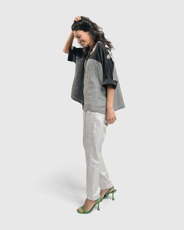 alembika-mia-rose-yoked-leinen-bluse-grey-mix image 3