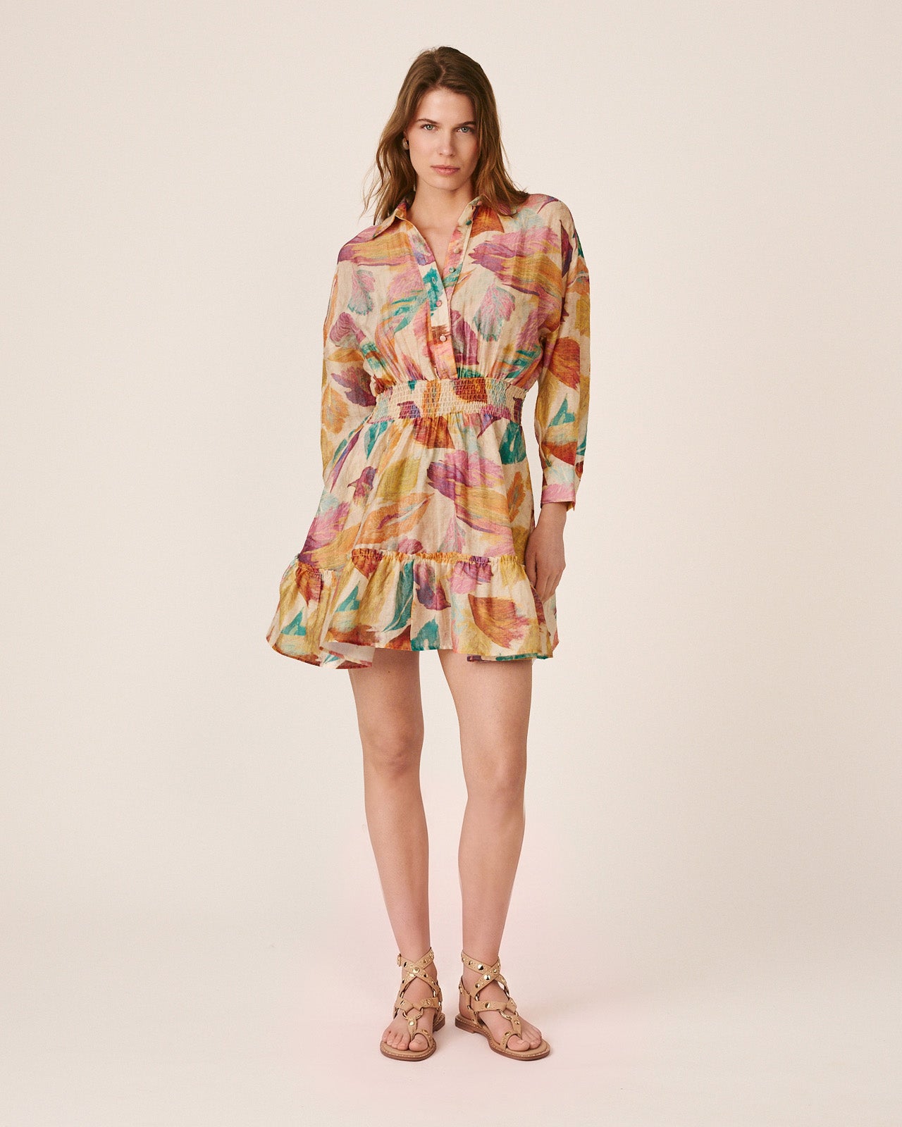 alma-en-pena-kurzarm-minikleid-mit-pailletten-orange image 6