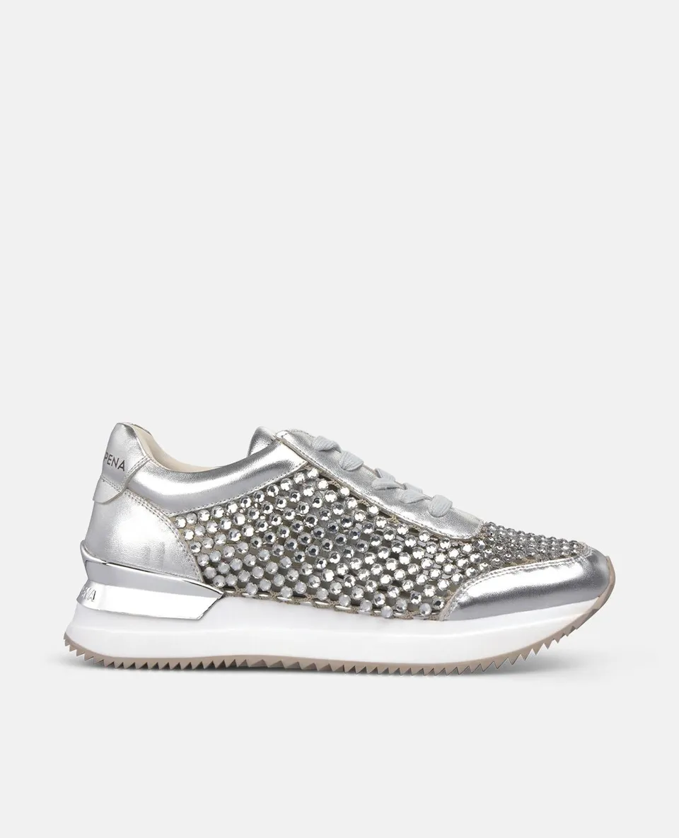 alma-en-pena-sports-platform-damen-sneaker-silber-metallic-mit-4-5-cm-plateau image 1