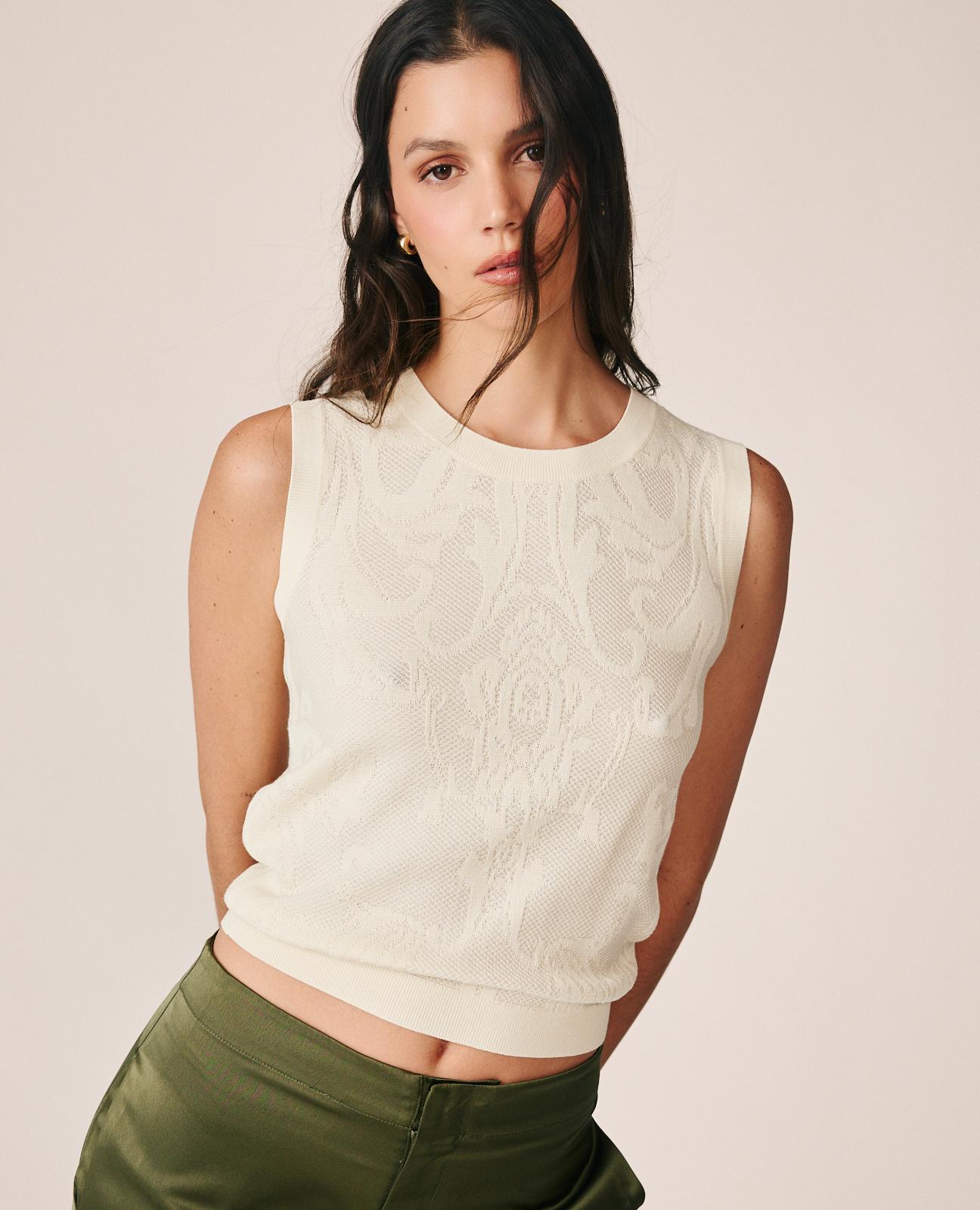 alma-en-pena-top-jacquard-arabesques-top-wei-strukturstrick image 4