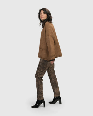 alembika-sylvia-crop-cardigan-damen-strickjacke-sepia image 4
