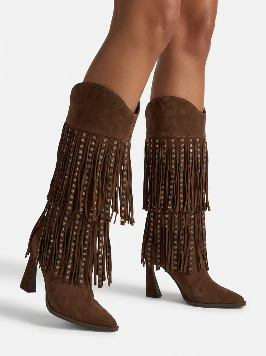 alma-en-pena-cowboystiefel-wildleder-fransen-camel-9-cm image 6