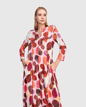 alembika-margarita-cocoon-kleid-magenta-dots image 3