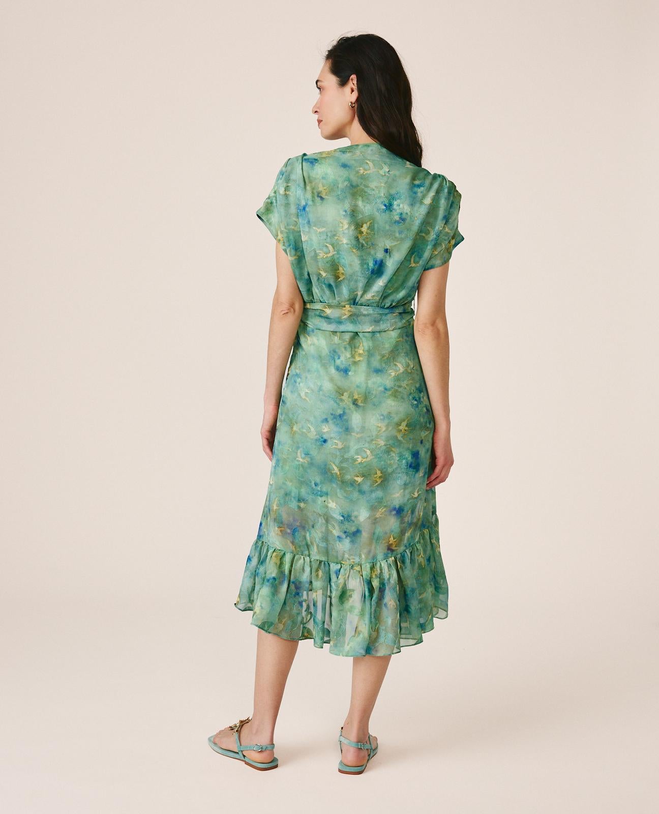 alma-en-pena-maxikleid-mit-kurzarm-gr-n-bedruckt image 7