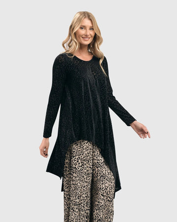 alembika-leo-flocked-velvet-hi-lo-tunika-damen-schwarz image 7
