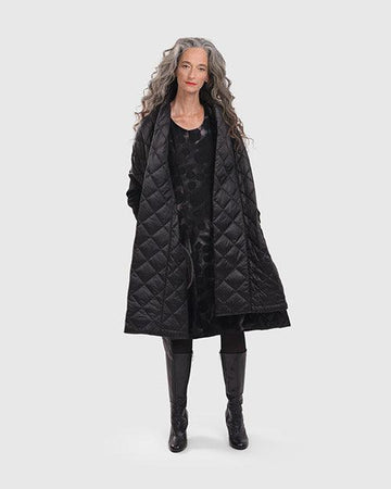 alembika-ether-clutch-coat-schwarz-damen-steppmantel-mit-daumenloch image 6