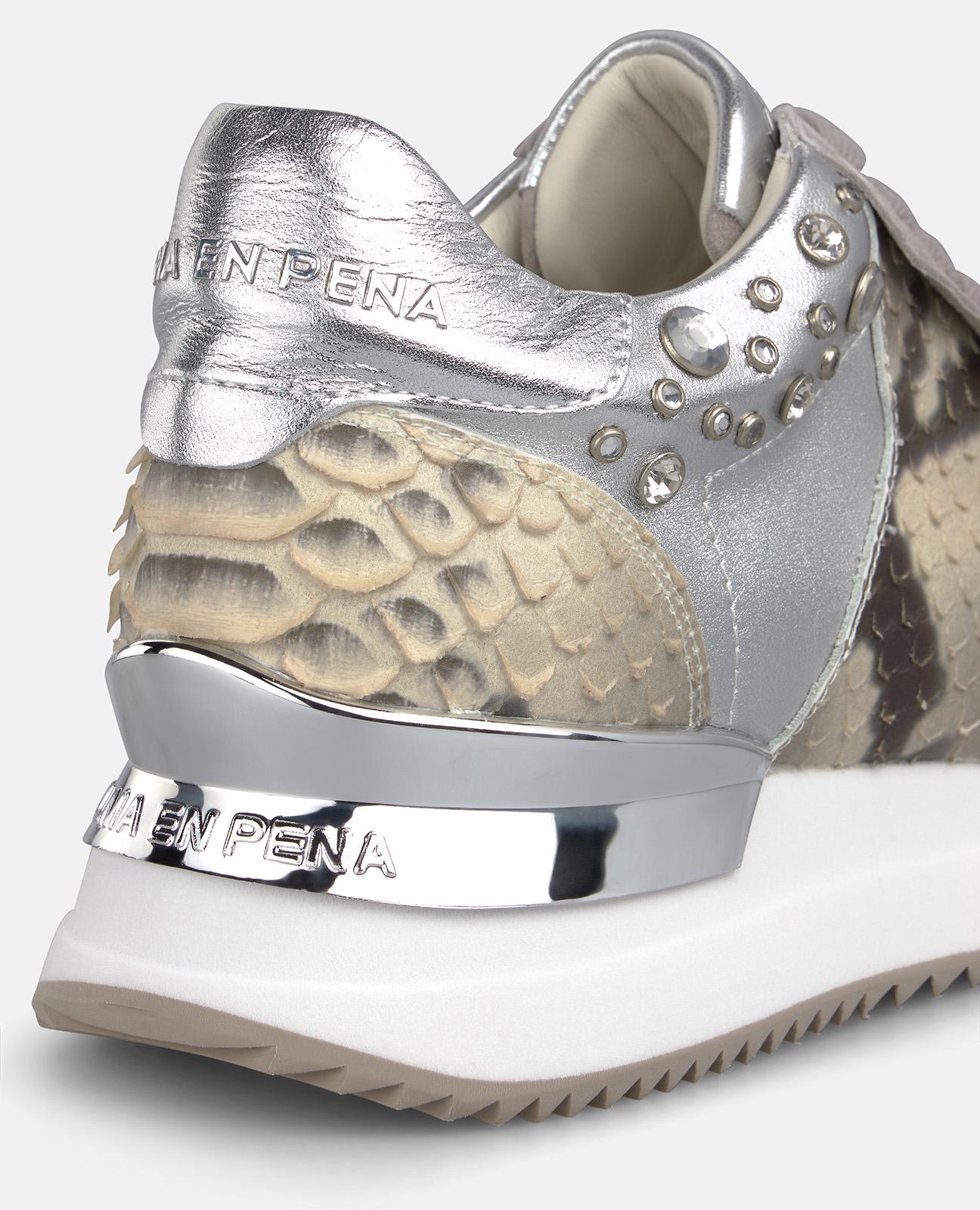 alma-en-pena-metallic-leather-sneaker-sneaker-braun-strass-4-cm image 4