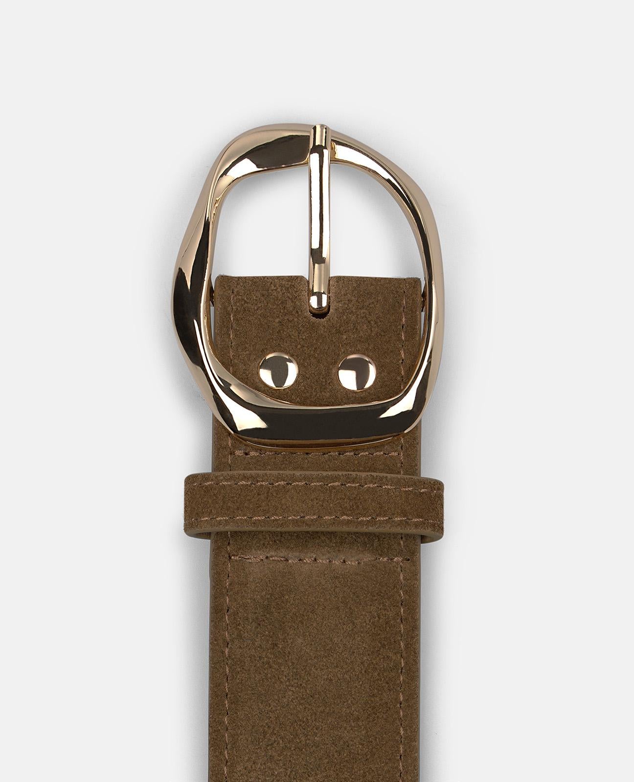 alma-en-pena-belt-with-round-buckle-4-cm-lederg-rtel-braun-runde-schnalle image 3