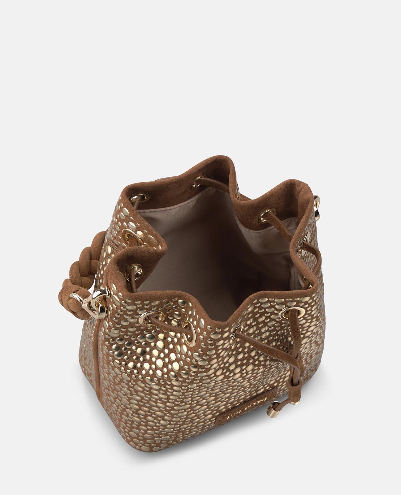 alma-en-pena-metallic-studs-candy-bag-caramelo-clutch image 5